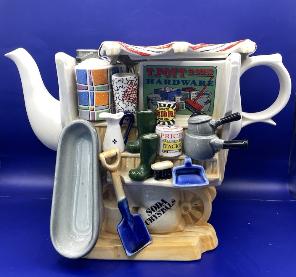 Vintage Paul Cardew Design LARGE Collectable Hardware Market Stall Teapot, 8"